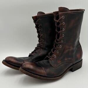 Liberty Boot Handmade Men's Brown Leather Lace Up Boots Size 9